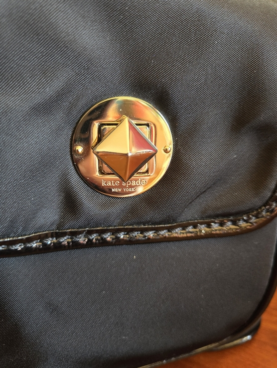 kate spade Convertible Black Nylon & Patent Leather Drawstring Backpack - Picture 11 of 13